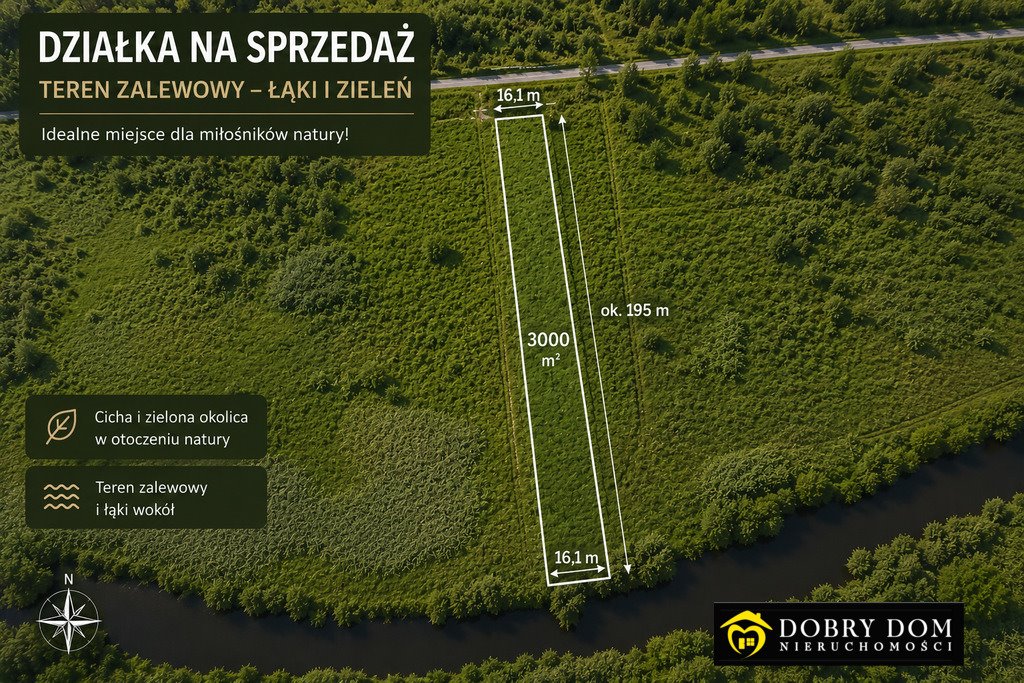 Działka nad Narwią w Łazy Małe – spokój i potencjał inwestycyjny Łazy Małe  3 000m2 Foto 1