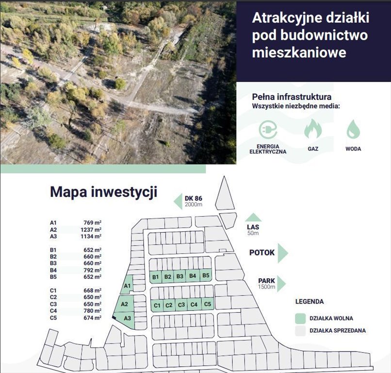 Na sprzedaż działka 1134 m² z mediami w Będzinie Będzin  1 134m2 Foto 1