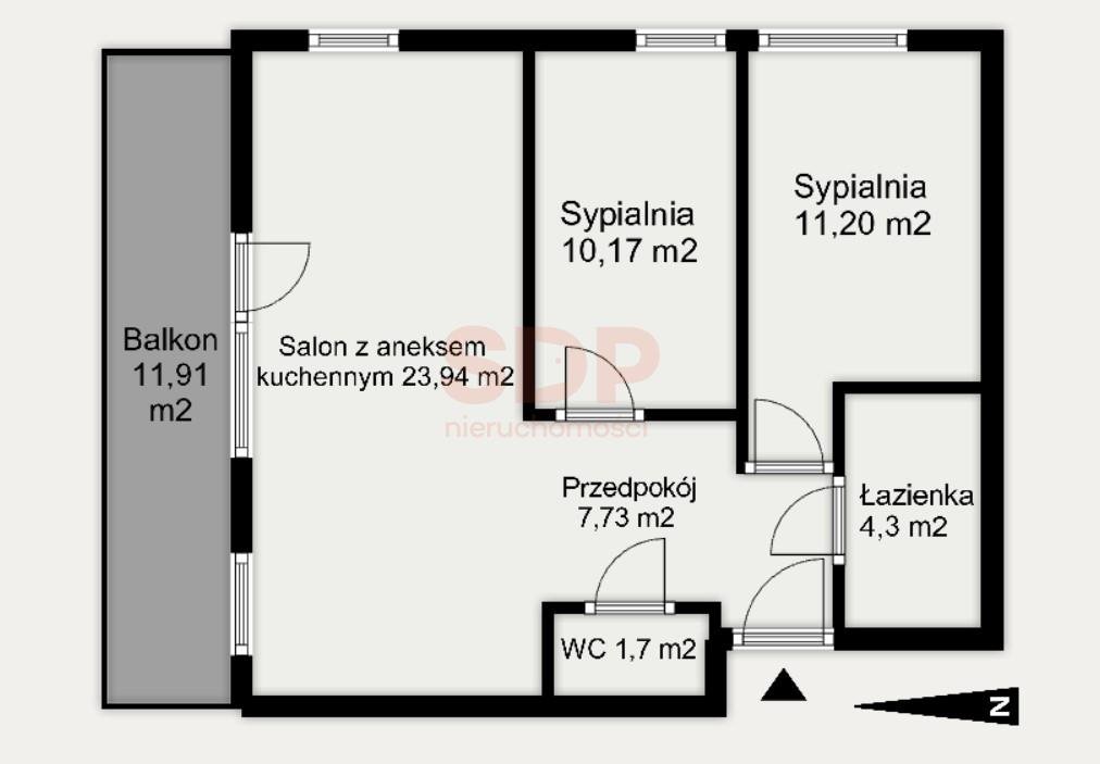 Mieszkanie trzypokojowe na sprzedaż Wrocław, Śródmieście, Kleczków, Wybrzeże Conrada - Korzeniowskiego  59m2 Foto 3