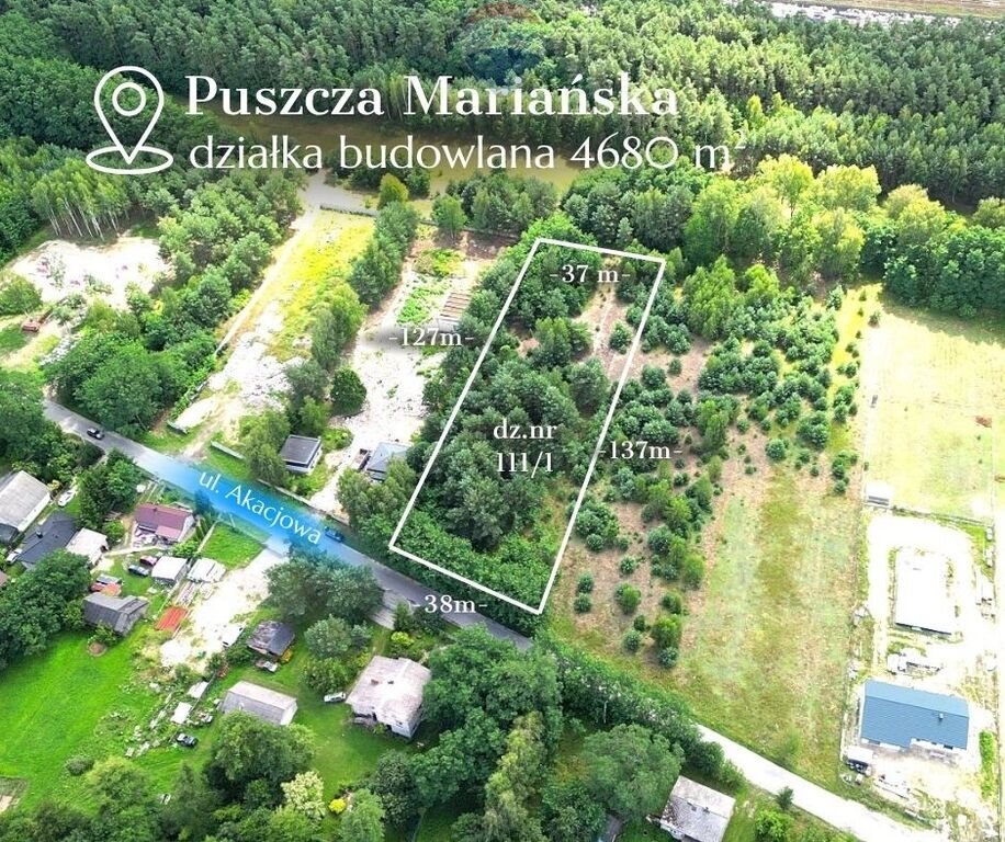 Działka budowlana na sprzedaż Puszcza Mariańska, Akacjowa  4 680m2 Foto 1