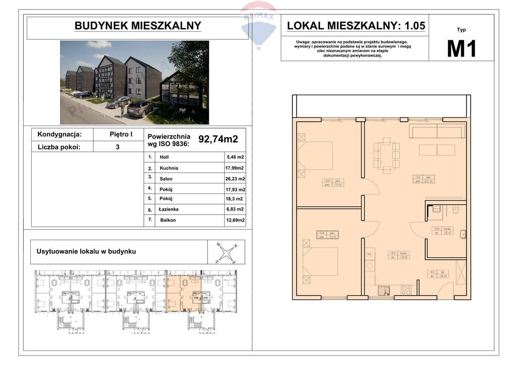 Mieszkanie trzypokojowe na sprzedaż Bobolin, Letniskowa  79m2 Foto 9