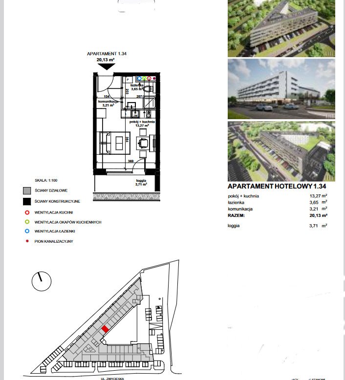 Kawalerka na sprzedaż Wrocław, Krzyki, Partynice  20m2 Foto 2