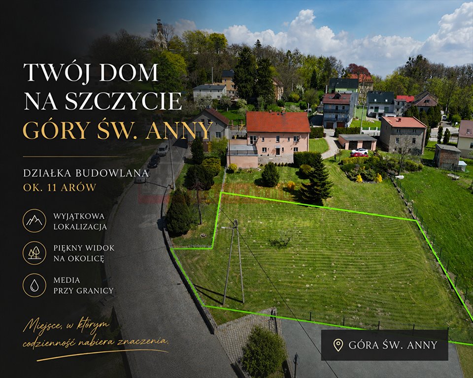 Na sprzedaż działka 11 arów z widokiem na Górze Świętej Anny Góra Świętej Anny  1 100m2 Foto 1
