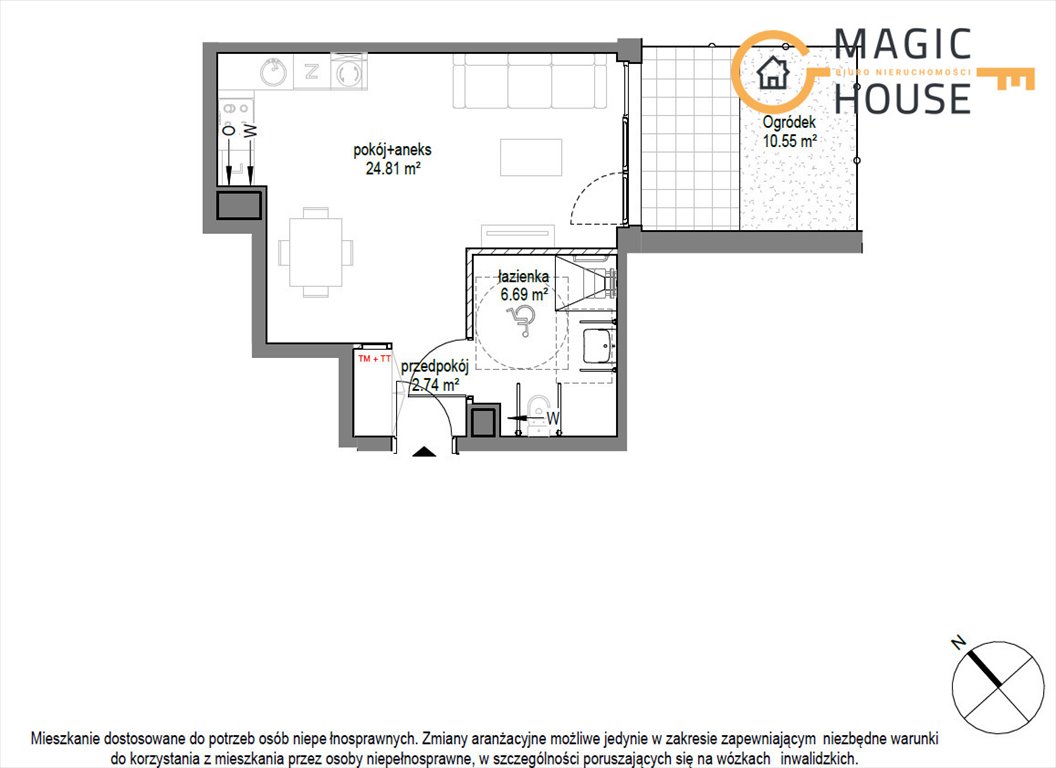Ekskluzywny apartament 34,24 m2 w Brzeźnie z bliskością plaży Gdańsk, Brzeźno, Bogumiła Kobieli  34m2 Foto 1