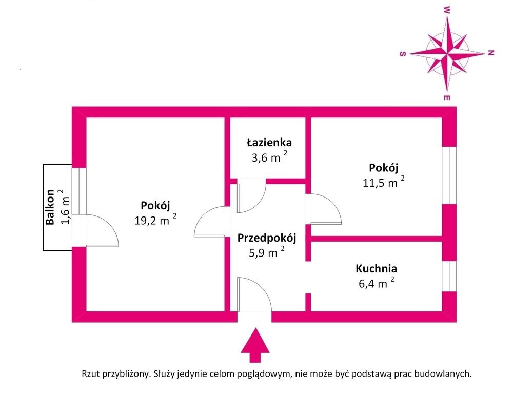 Mieszkanie dwupokojowe na sprzedaż Biała Podlaska, Kolejowa  48m2 Foto 5