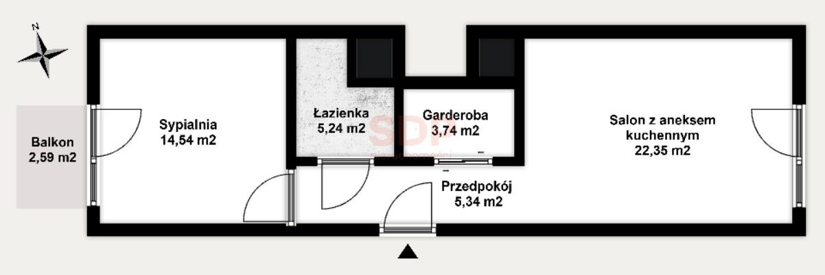 Mieszkanie dwupokojowe na sprzedaż Wrocław, Stare Miasto, Stare Miasto, Gwarna  51m2 Foto 2