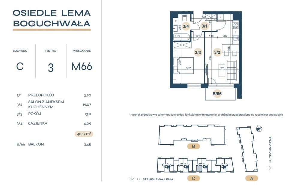 Mieszkanie dwupokojowe na sprzedaż Boguchwała, Stanisława Lema  40m2 Foto 7