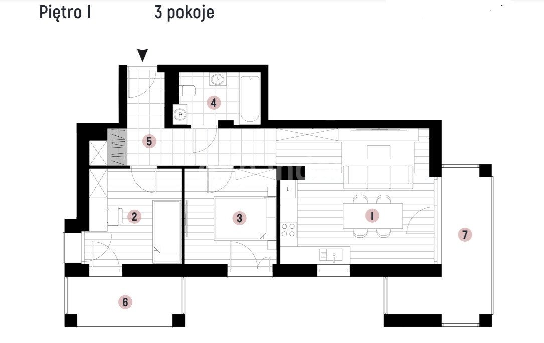 Mieszkanie trzypokojowe na sprzedaż Kraków, Bronowice, Ojcowska  55m2 Foto 2