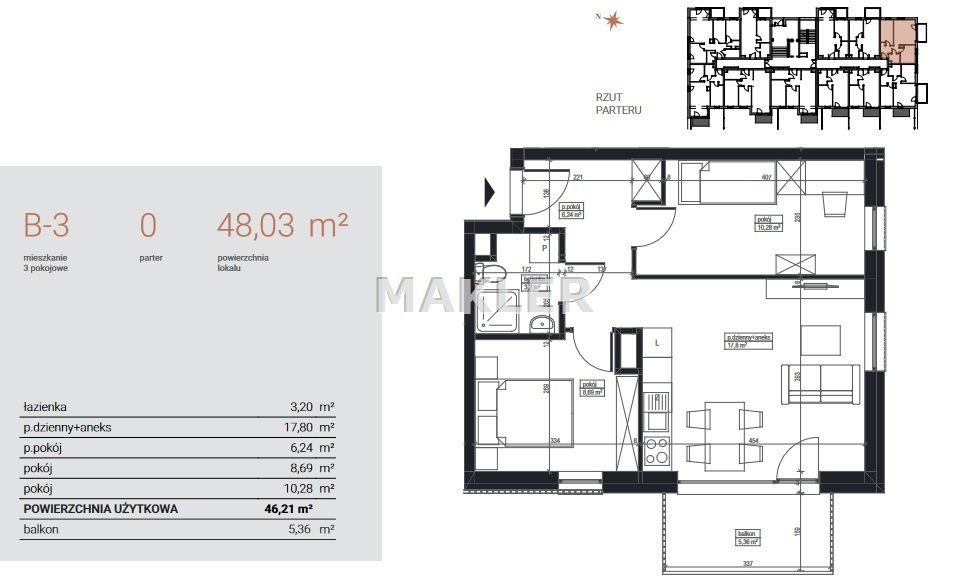 Mieszkanie trzypokojowe na sprzedaż Bydgoszcz, Czyżkówko  48m2 Foto 8