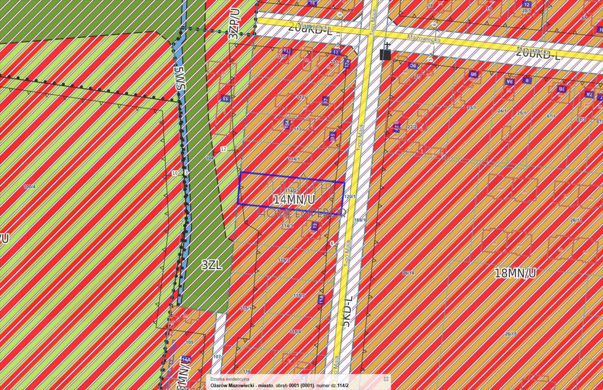 Działka 1000 m² w Ożarowie Mazowieckim - media przy granicy Ożarów Mazowiecki, 1 Maja  1 000m2 Foto 1