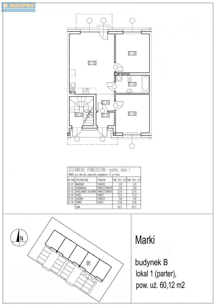 Mieszkanie trzypokojowe na sprzedaż Marki, Rydza Śmigłego okolice  60m2 Foto 4