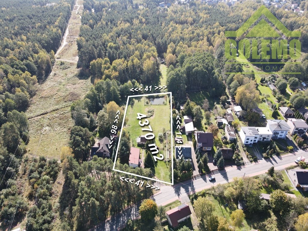 Działka z domem, stawem i mediami w malowniczej okolicy Poraj, Mickiewicza  4 370m2 Foto 1