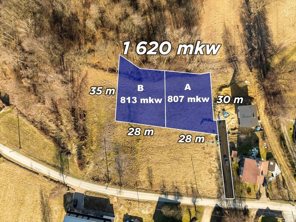 Dwie działki budowlane w Sieprawiu, media w drodze - polecam Siepraw, Akacjowa  813m2 Foto 1