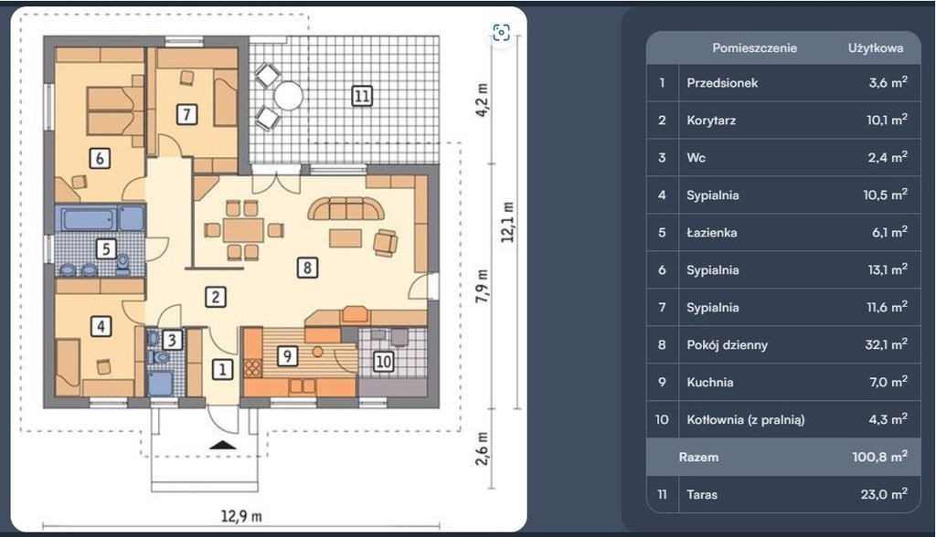 Dom na sprzedaż Łosie  102m2 Foto 4