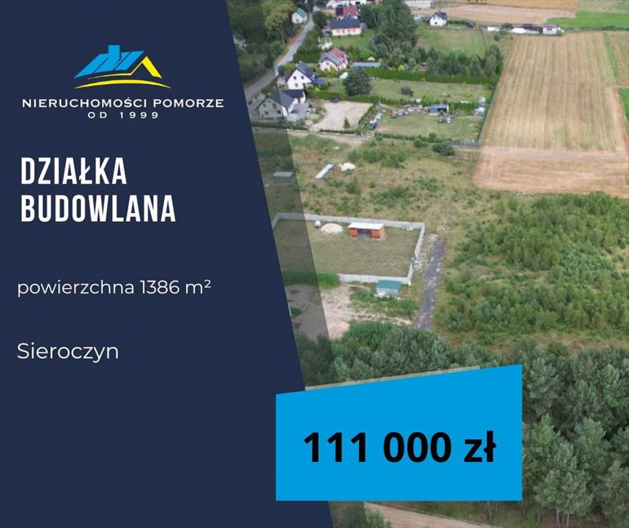 Działka budowlana na sprzedaż Sieroczyn  1 386m2 Foto 1