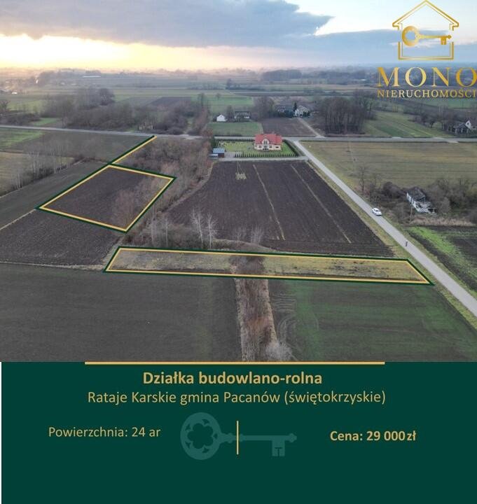 Działka budowlana na sprzedaż Rataje Karskie  2 400m2 Foto 1