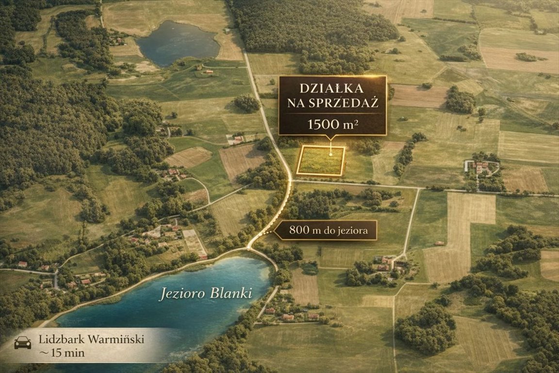 Działka 1500 m² pod dom w malowniczej wsi Blanki Blanki  1 500m2 Foto 1