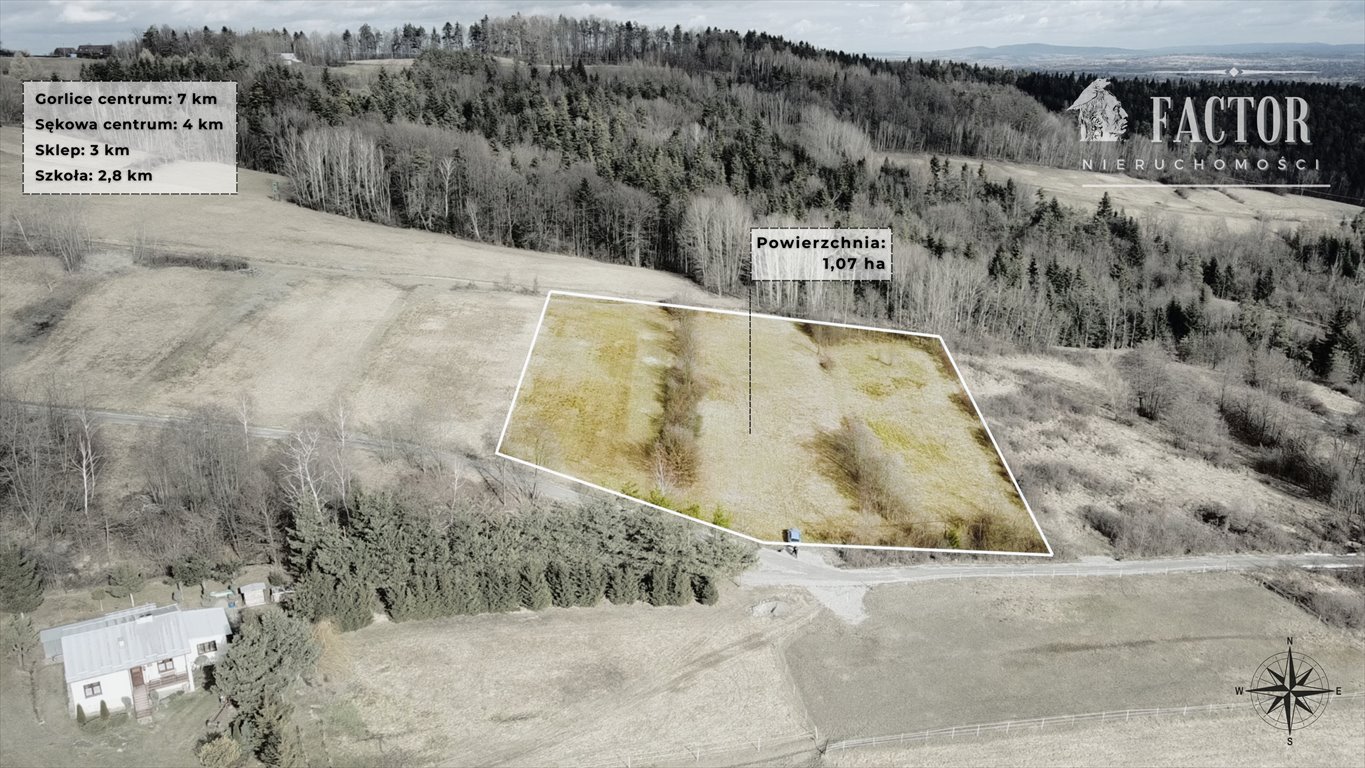 Działka 1,07 ha z widokami na Beskid Niski, Siary Siary  10 700m2 Foto 1