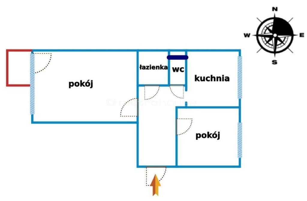 Mieszkanie dwupokojowe na sprzedaż Pabianice, Piaski, Wileńska  39m2 Foto 7