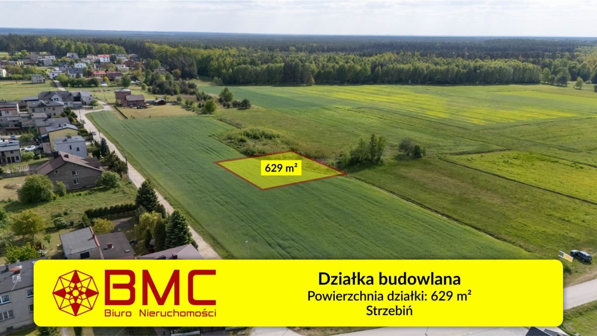 Działka budowlana na sprzedaż Strzebiń, Kościuszki  629m2 Foto 1