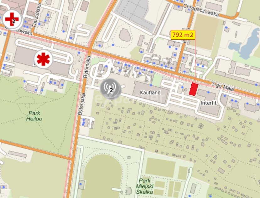 Działka usługowa 792 m² z mediami, blisko centrum i stacji Chorzów, 3 Maja  792m2 Foto 1