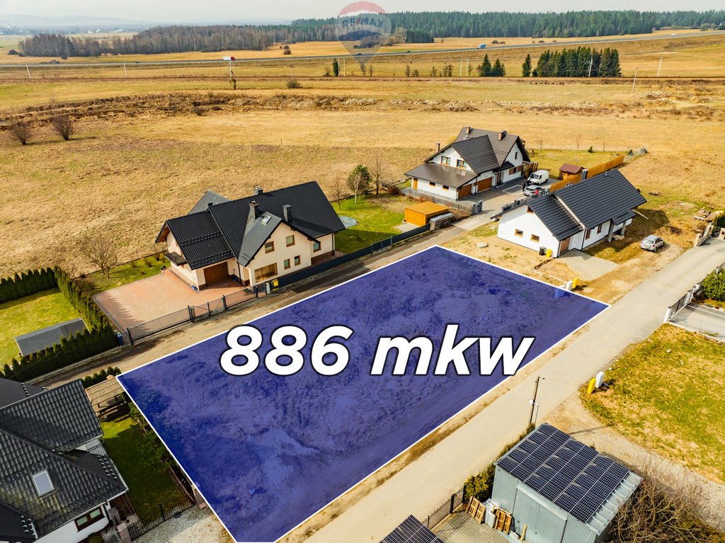 Działka z pozwoleniem na budowę pod bliźniak i dom wolnostojący Nowy Targ, Grel Boczna  886m2 Foto 1