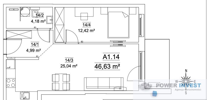 Mieszkanie dwupokojowe na sprzedaż Kraków, Krowodrza, Józefa Wybickiego  47m2 Foto 2