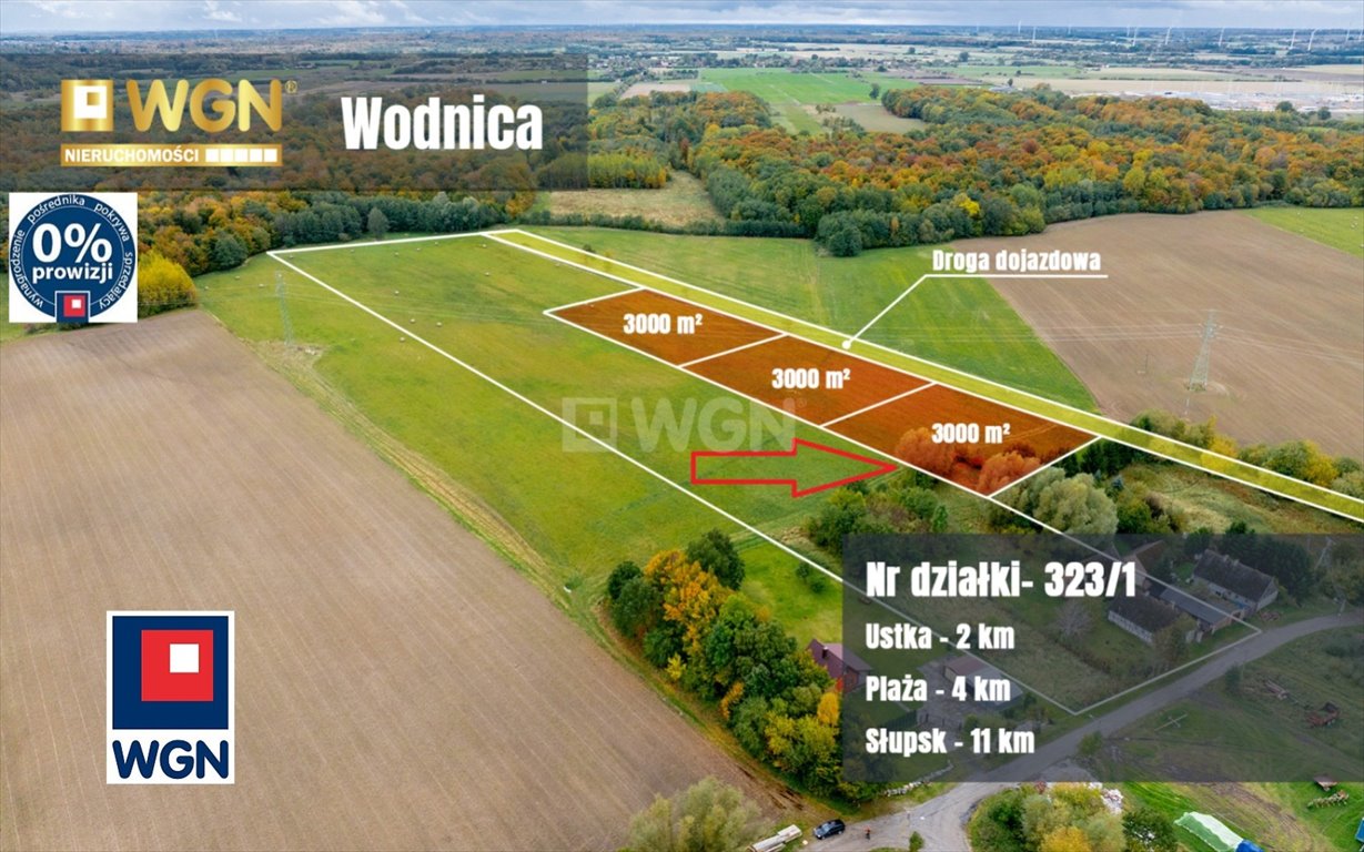 Działka 3000 m² z mediami, blisko Ustki i natury Wodnica, Kolonia  3 000m2 Foto 1