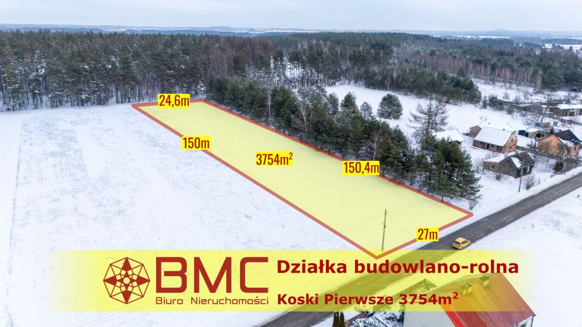 Działka budowlana na sprzedaż Koski Pierwsze  3 754m2 Foto 1