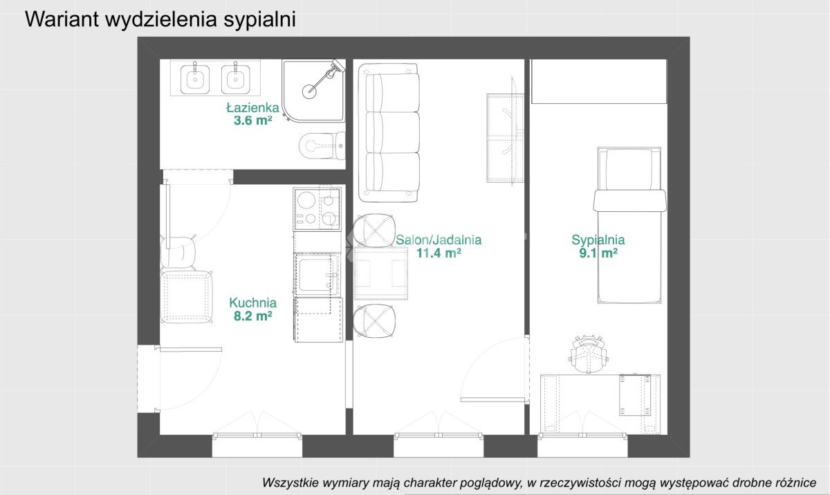 Mieszkanie dwupokojowe na sprzedaż Poznań, Łazarz, Kanałowa  34m2 Foto 7