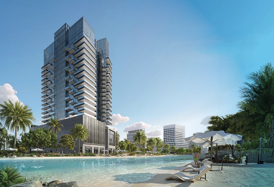 Nowoczesny apartament z widokiem na lagunę w Dubai Meydan Zjednoczone Emiraty Arabskie, Bukadra, Bukadra, Bukadra, Dubaj  104m2 Foto 1