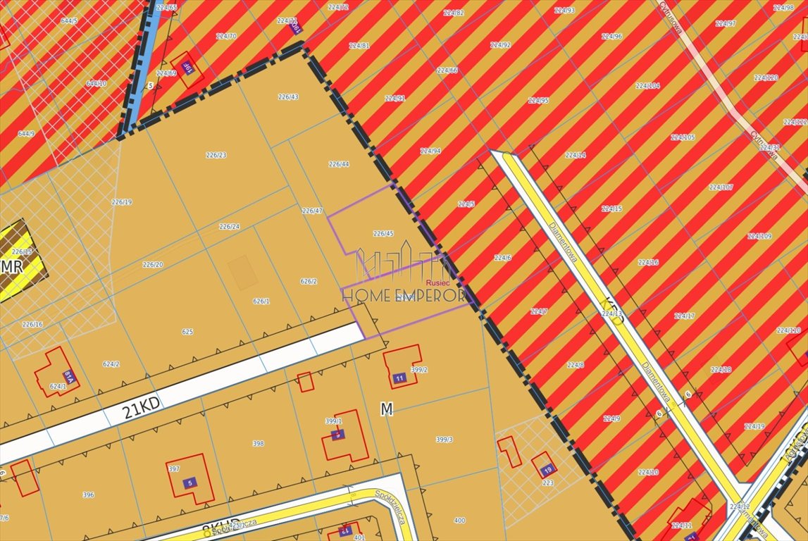 Na sprzedaż działki 980 m² w Ruscu z mediami i planem M Rusiec, Główna  980m2 Foto 1