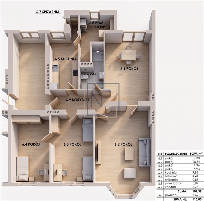 Polecam przestronne 109 m² z możliwością podziału na dwa mieszkania Bydgoszcz, Centrum  109m2 Foto 1
