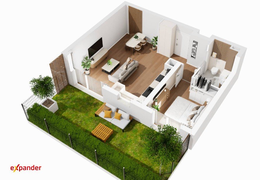 Nowoczesne 2 pok. z ogrodem na Maślicach, gotowe do wykończenia Wrocław, Maślice, Turoszowska  49m2 Foto 1