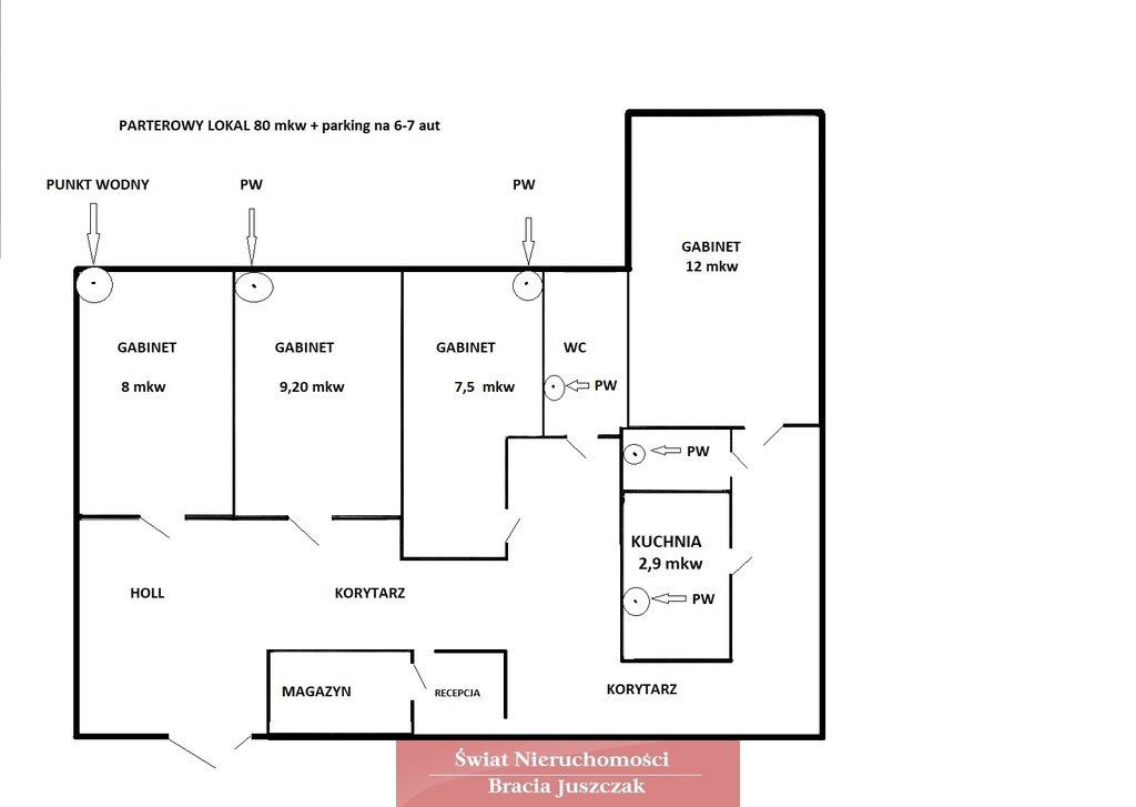 Lokal usługowy 80 m2 z parkingiem i banerem reklamy Wrocław, Muchobór Wielki, Muchobór Wielki  80m2 Foto 1