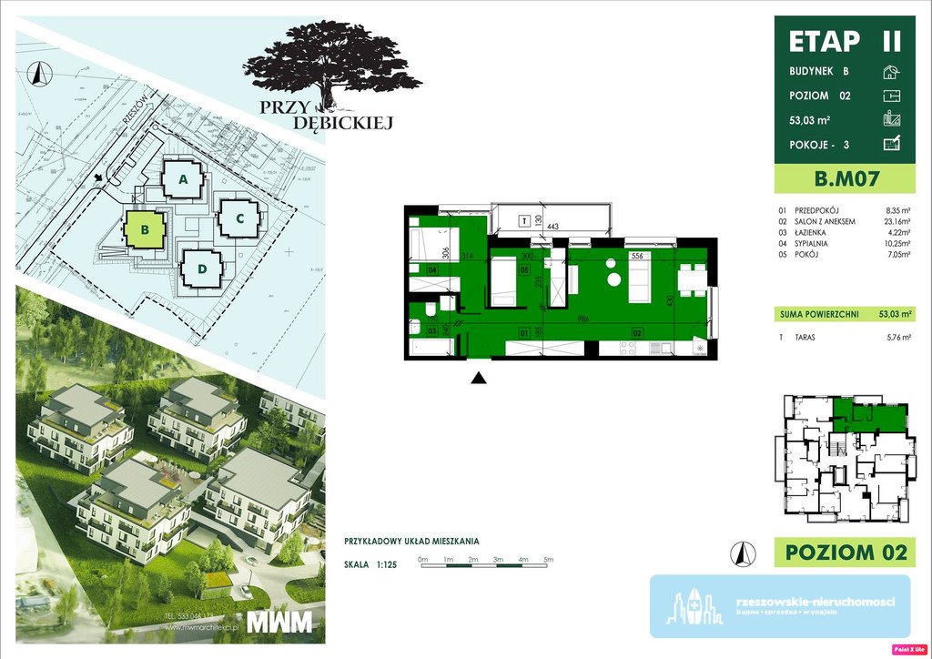 Mieszkanie trzypokojowe na sprzedaż Rzeszów, Przybyszówka, Dębicka  53m2 Foto 1