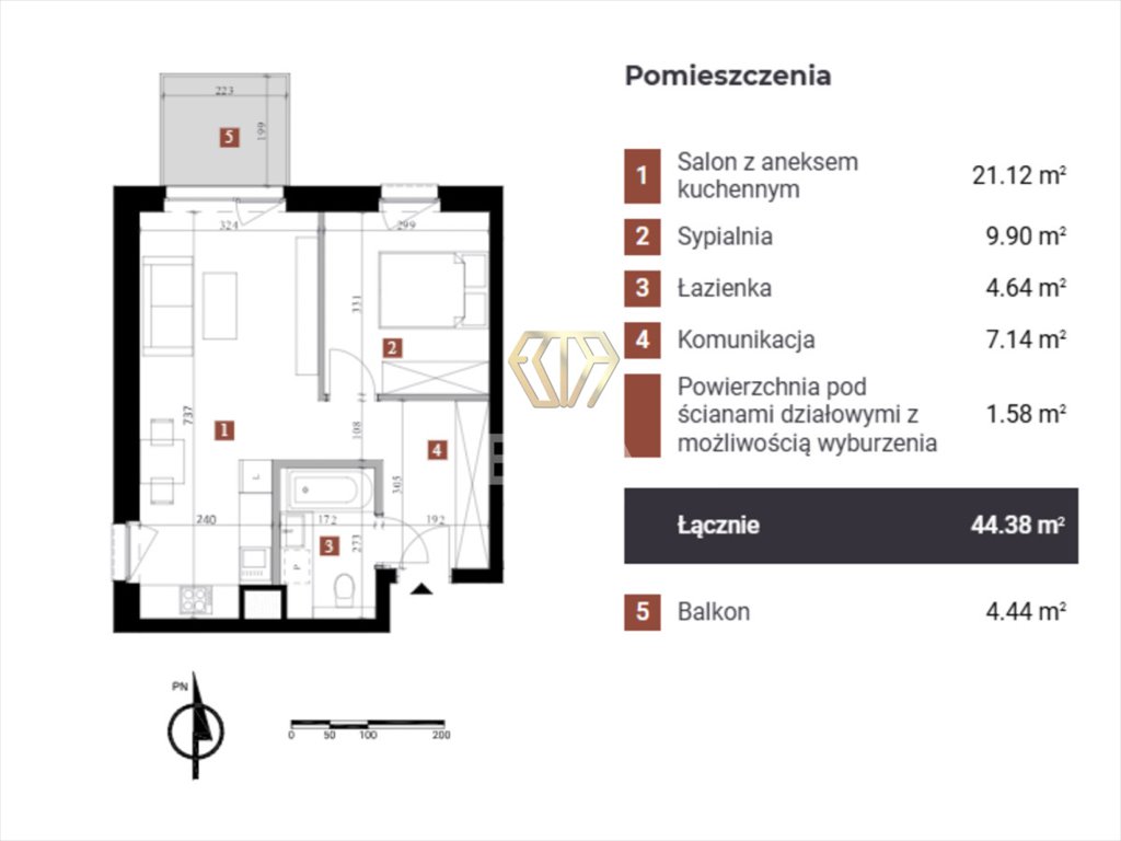 Mieszkanie dwupokojowe na sprzedaż Dąbrowa Górnicza, Przemysłowa  44m2 Foto 5