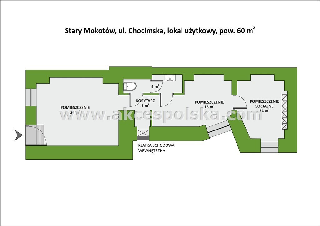 Lokal użytkowy na sprzedaż Warszawa, Mokotów, Chocimska  53m2 Foto 1