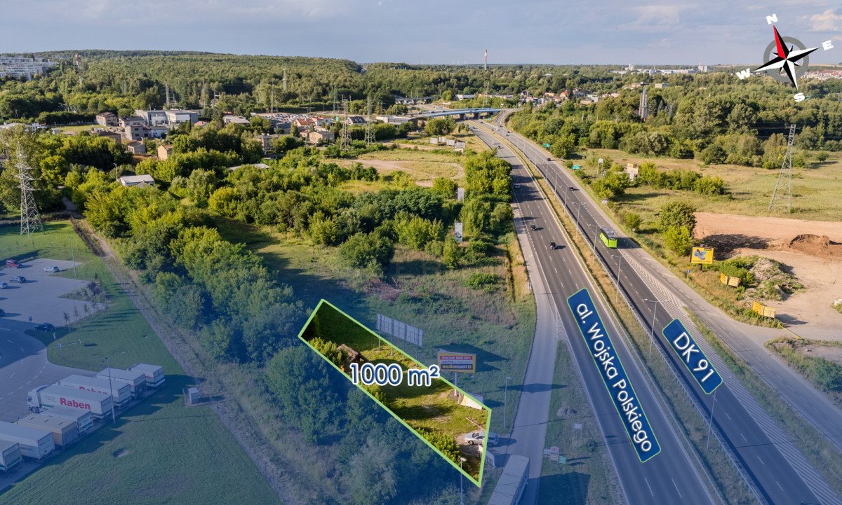 Działka 1000 m² pod wynajem, utwardzona, media, Częstochowa Częstochowa, Stare Miasto, Aleja Wojska Polskiego  1 000m2 Foto 1