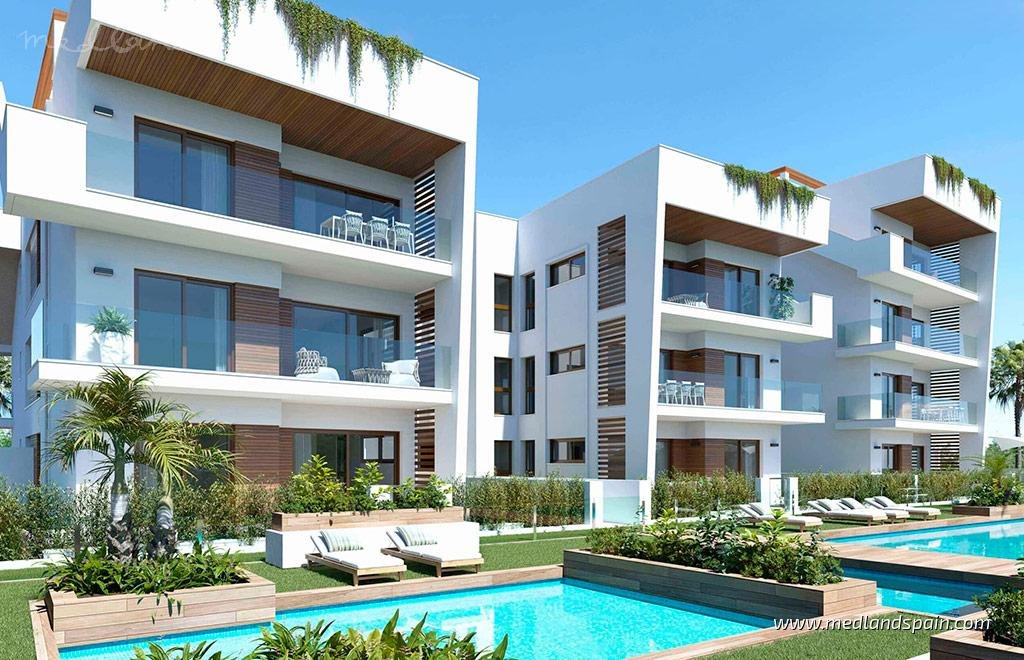 Nowoczesny apartament 3 pok. z tarasem i basenem w Hiszpanii Hiszpania, Los Alcázares  107m2 Foto 1