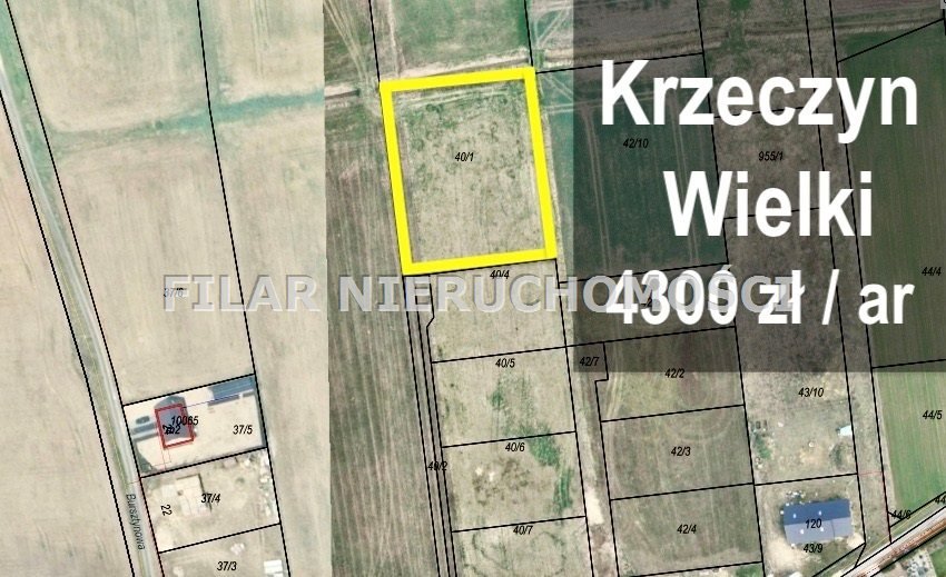 Działka budowlana na sprzedaż Krzeczyn Wielki  2 926m2 Foto 1