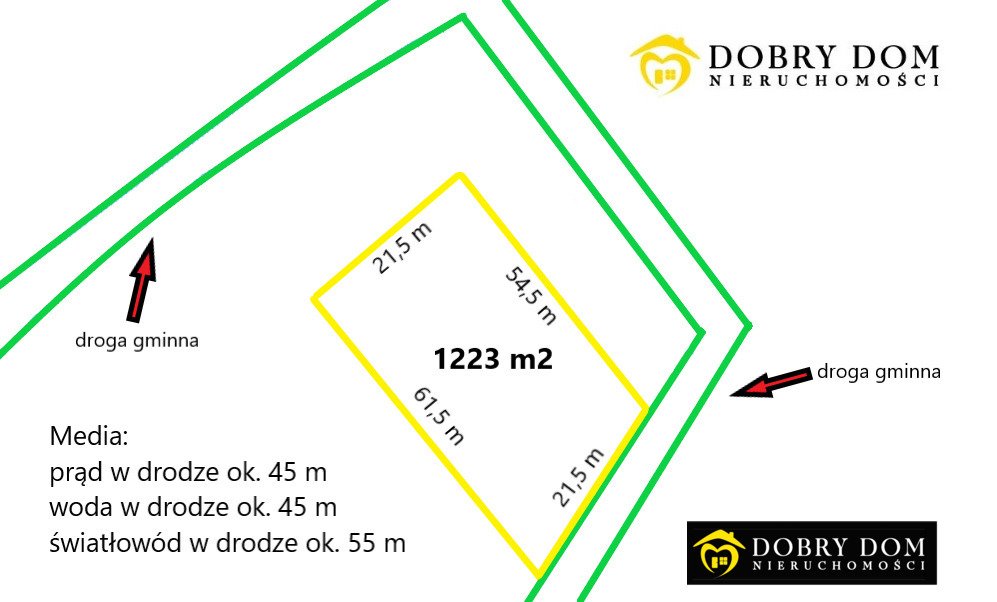 Działka pod dom z warunkami zabudowy, 1223 m², Doratynka Doratynka  1 223m2 Foto 1