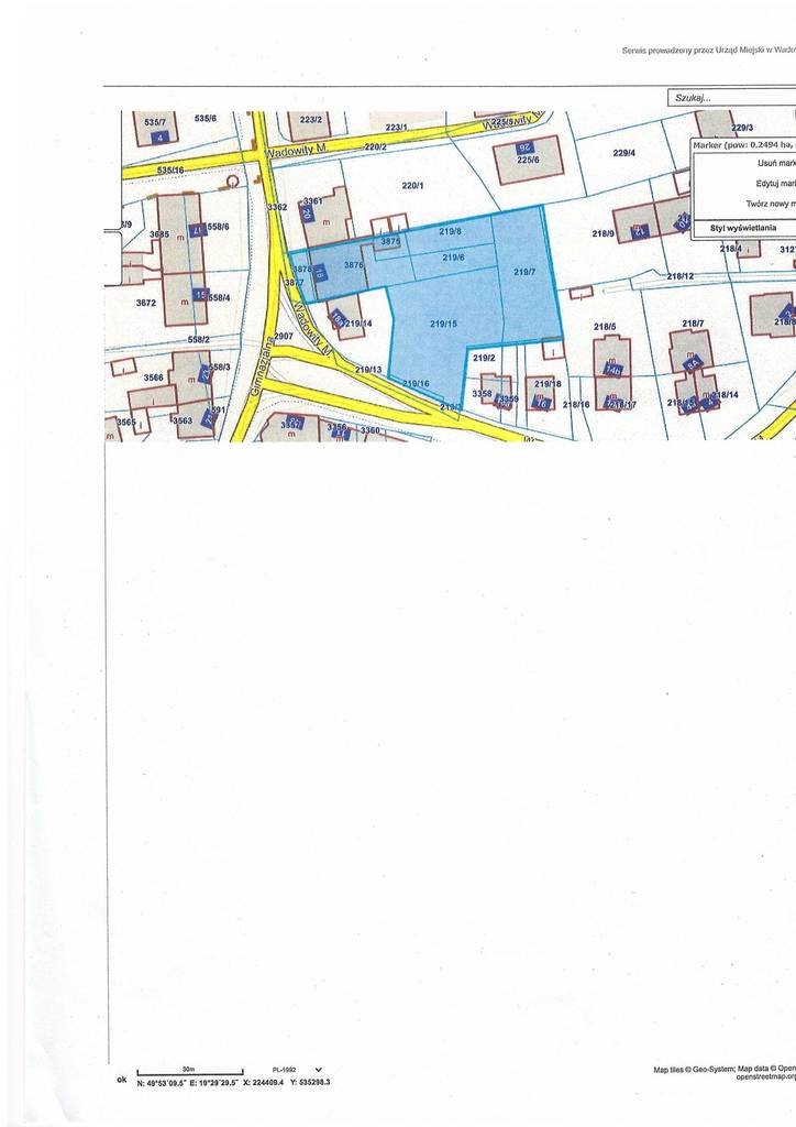 Sprzedam działkę 2500 m² z kamienicą w centrum Wadowic Wadowice, M. Wadowity  2 500m2 Foto 1