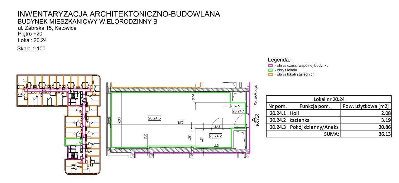 Mieszkanie dwupokojowe na sprzedaż Katowice, centrum 20 piętro !, ul. Zabrska 15  36m2 Foto 20