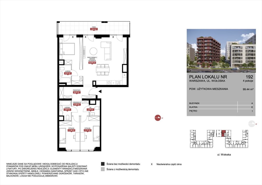 Mieszkanie czteropokojowe  na sprzedaż Warszawa, Mokotów, Wołoska  99m2 Foto 3