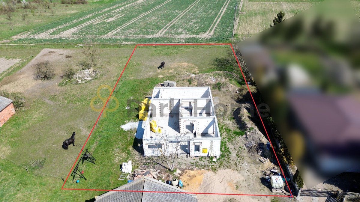 Działka w Dryżynie z rozpoczętą budową, media w drodze Dryżyna  1 521m2 Foto 1