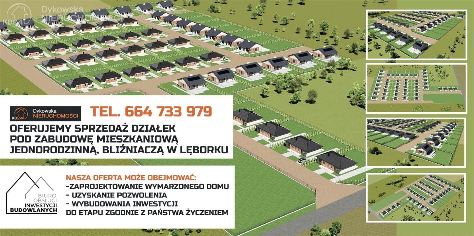 Działka pod zabudowę w Lęborku, MPZP, las, blisko miasta Lębork, Polna  814m2 Foto 1