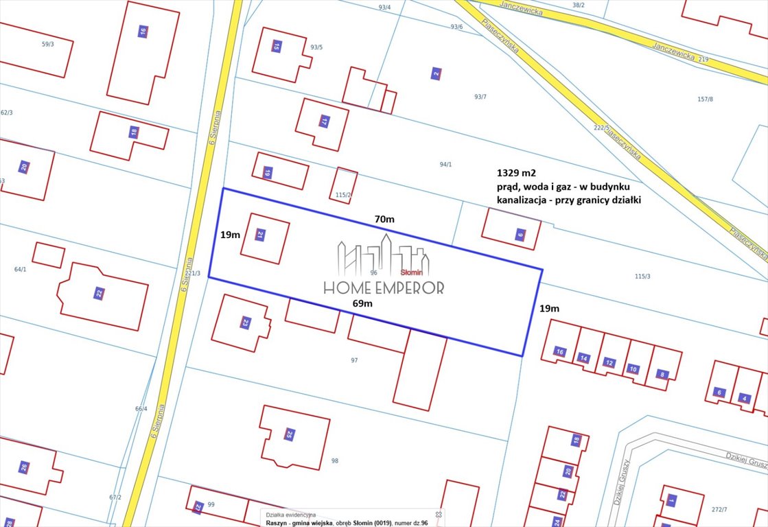 Działka budowlana na sprzedaż Słomin, 6 Sierpnia  1 329m2 Foto 1
