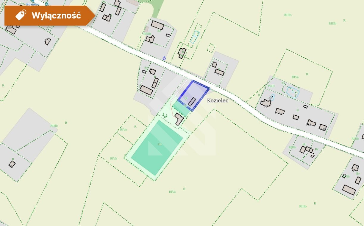 Działka budowlana 1957 m2 z szybkim pozwoleniem na budowę Kozielec  1 957m2 Foto 1