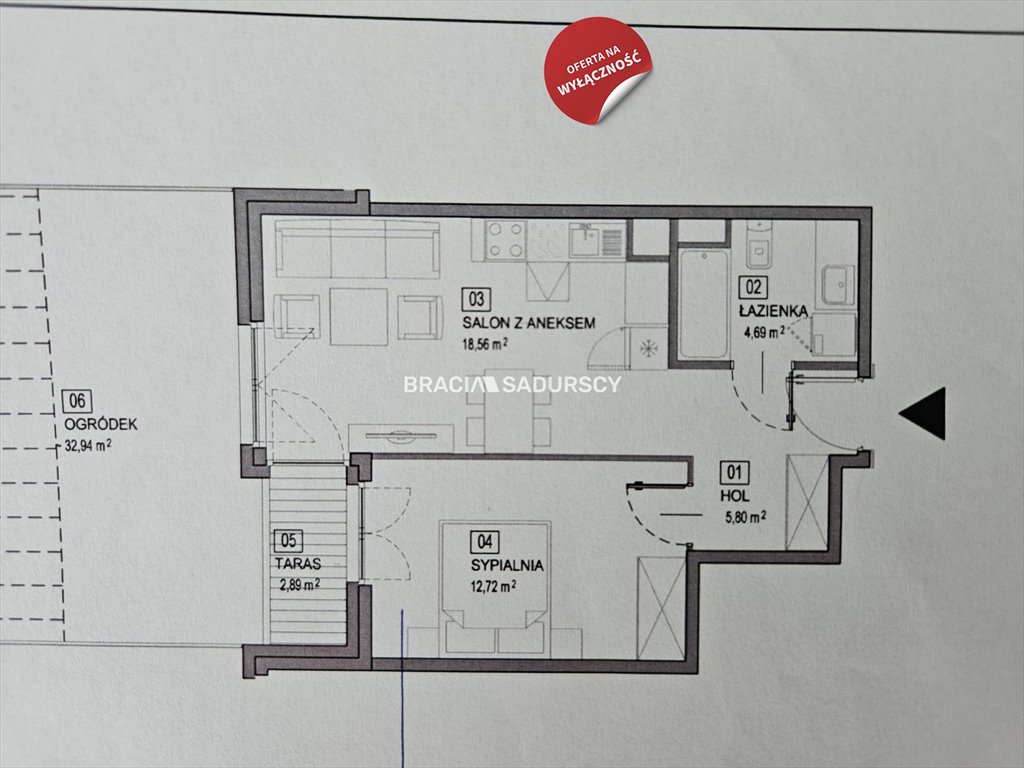 Mieszkanie dwupokojowe na sprzedaż Kraków, Bieżanów-Prokocim, Złocień, Półłanki  42m2 Foto 3